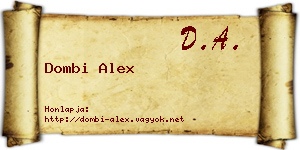 Dombi Alex névjegykártya